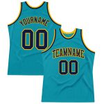 Custom Authentic Basketball Jersey - Personalized Teal Navy Gold with Team Name and Number Personalized Teal Navy-Gold Authentic