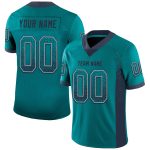 Custom Teal Navy Gray Drift Fashion Football Jersey with Personalized Name and Number Personalized Teal Navy-Gray Mesh Drift