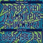 Custom Name & Number 3D Pattern Baseball Jersey - Personalized Teal Navy-Kelly Green Design Personalized Teal Navy-Kelly