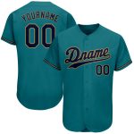 Custom Name and Number Authentic Baseball Jersey in Teal, Navy, and Old Gold - Personalized Team Apparel Personalized Teal