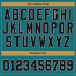 Custom Name and Number Authentic Baseball Jersey in Teal, Navy, and Old Gold - Personalized Team Apparel Personalized Teal