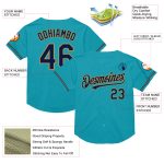 Custom Name and Number Personalized Baseball Jersey - Teal Navy Old Gold Mesh Authentic Throwback Personalized Teal Navy-Old