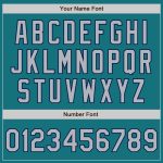 Custom Team Softball Jersey with Name and Number - Personalized Two-Button Unisex in Teal Navy Pinstripe Gray Personalized