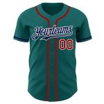 Personalized Authentic Baseball Jersey in Teal Navy Red - Custom Team Apparel Personalized Teal Navy-Red Authentic Baseball