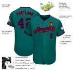 Custom Name and Number Authentic Baseball Jersey - Personalized Teal Navy-Red Team Jersey Personalized Teal Navy-Red Authentic