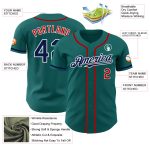 Personalized Authentic Baseball Jersey in Teal Navy Red - Custom Team Apparel Personalized Teal Navy-Red Authentic Baseball