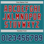 Personalized Authentic Baseball Jersey in Teal Navy Red - Custom Team Apparel Personalized Teal Navy-Red Authentic Baseball