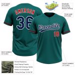 Custom Softball Jersey Team Personalized Teal Navy-Red Unisex with Name & Number - Comfortable Two-Button Design Personalized