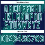Custom Abstract Brush Stroke Baseball Jersey in Teal Navy White - Personalized Name & Number 3D Pattern Design Personalized