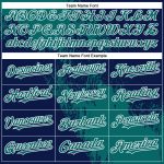 Custom Abstract Brush Stroke Baseball Jersey in Teal Navy White - Personalized Name & Number 3D Pattern Design Personalized