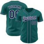 Personalized Authentic Baseball Jersey in Teal, Navy, and White - Customizable Design Personalized Teal Navy-White Authentic