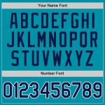 Custom Name and Number Throwback Baseball Jersey - Personalized Teal Navy-White Authentic Team Gear Personalized Teal Navy-White