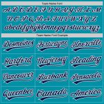 Custom Name and Number Throwback Baseball Jersey - Personalized Teal Navy-White Authentic Team Gear Personalized Teal Navy-White