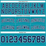 Custom Name Number Basketball Shorts Teal Navy White Authentic Throwback Design Personalized Teal Navy-White Authentic Throwback