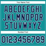 Custom Two Tone Baseball Jersey with Personalized Name and Number - Teal Navy White Authentic Design Personalized Teal Navy-White