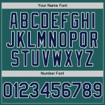 Custom Name and Number Authentic Baseball Jersey - Personalized Teal Navy White Line Design Personalized Teal Navy-White