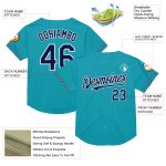 Custom Teal Navy-White Authentic Baseball Jersey with Personalized Name & Number, Team Design Personalized Teal Navy-White