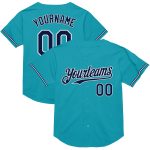 Custom Teal Navy-White Authentic Baseball Jersey with Personalized Name & Number, Team Design Personalized Teal Navy-White