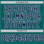 Custom Team Name and Number Teal Navy-White Performance T-Shirt - Personalized Athletic Shirt Personalized Teal Navy-White