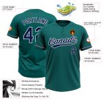 Personalized Unisex Softball Jersey in Teal Navy-White, Two-Button Design, Perfect for Teams and Fans Personalized Teal Navy-White