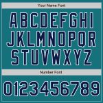 Custom Name Number Unisex Softball Jersey - Personalized Teal Navy White Two-Button Jersey Personalized Teal Navy-White Two-Button