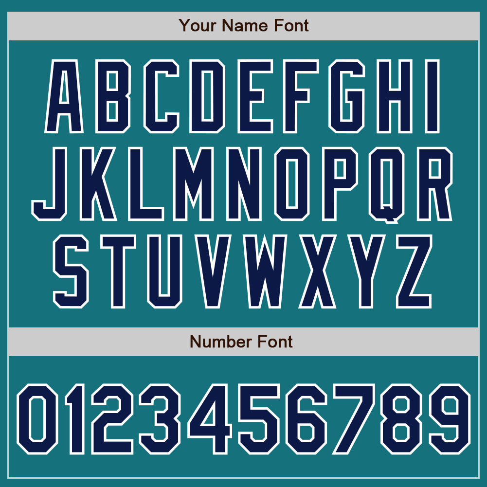 Personalized Teal Navy-White Two-Button Unisex Softball Jersey Personalized Unisex Softball Jersey in Teal Navy-White, Two-Button Design, Perfect for Teams and Fans Personalized Teal Navy-White - Image 5