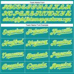 Custom Team Baseball Jersey with Personalized Name and Number - Teal Neon Green and White Authentic Design Personalized Teal