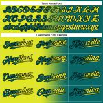 Custom Softball Jersey with Personalized Name & Number, Teal Neon Yellow-Black Gradient, Unisex, Two-Button Design Personalized