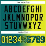 Custom Softball Jersey with Personalized Name & Number, Teal Neon Yellow-Black Gradient, Unisex, Two-Button Design Personalized
