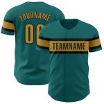 Custom Teal Black Gold Authentic Baseball Jersey - Personalized Design Personalized Teal Old Gold-Black Authentic Baseball