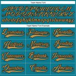 Custom Name and Number Teal and Gold Hockey Lace Neck Jersey - Personalized Team Gear Personalized Teal Old Gold-Black Hockey