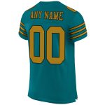 Personalized Teal Black Gold Authentic Football Jersey - Custom Mesh Sportswear Personalized Teal Old Gold-Black Mesh Authentic