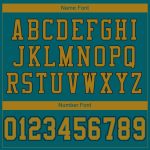 Custom Name and Number Personalized Football Jersey in Teal Old Gold-Black Mesh, Authentic Team Apparel Personalized Teal
