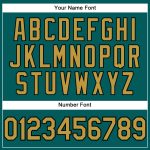Custom Teal Old Gold Black Performance T-Shirt with Team Name and Number - Personalized Sportswear Personalized Teal Old