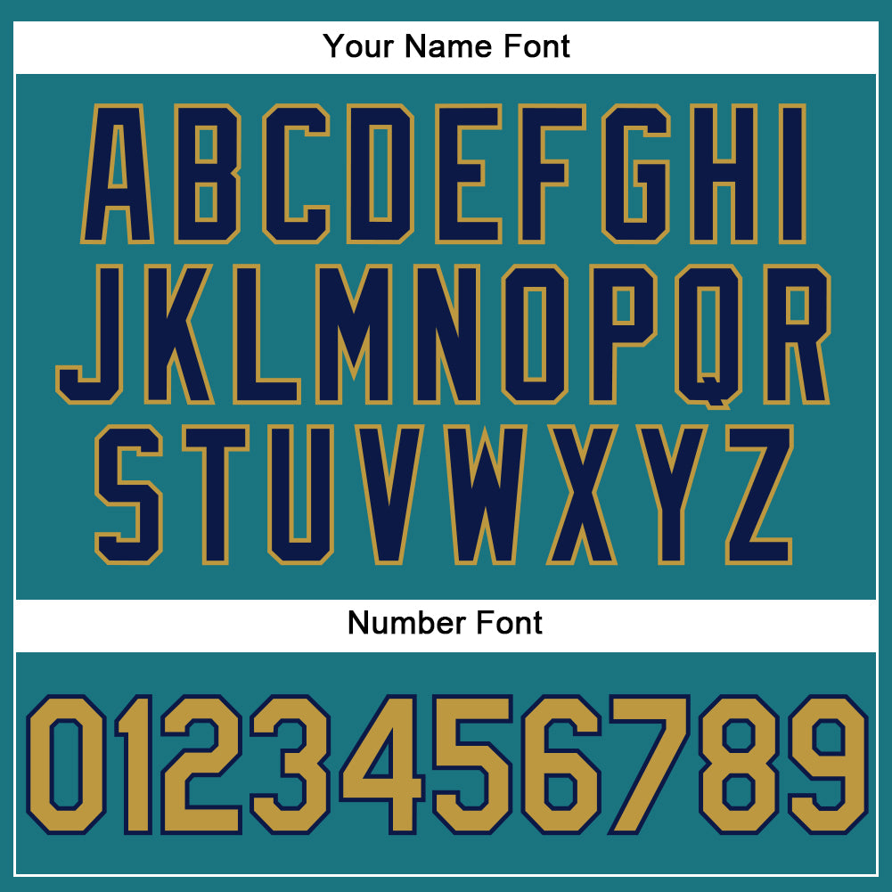 Personalized Teal Old Gold-Navy Performance Vapor Golf Polo Shirt Team Custom Name and Number Custom Name and Number Teal Old Gold Navy Performance Golf Polo Shirt - Personalized Team Apparel Personalized Teal Old Gold-Navy - Image 5
