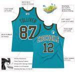 Custom Teal Olive-White Basketball Jersey with Personalized Name & Number - Authentic Throwback Design Personalized Teal