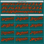 Custom Team Name and Number Sleeveless Baseball Jersey - Personalized Teal Orange Black Authentic Style Personalized Teal