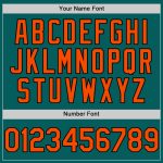 Custom Team Name and Number Sleeveless Baseball Jersey - Personalized Teal Orange Black Authentic Style Personalized Teal