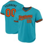 Custom Personalized Baseball Jersey with Team Name and Number - Teal Orange Black Authentic Throwback Design Personalized