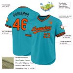 Custom Personalized Baseball Jersey with Team Name and Number - Teal Orange Black Authentic Throwback Design Personalized