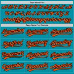 Custom Personalized Baseball Jersey with Team Name and Number - Teal Orange Black Authentic Throwback Design Personalized