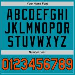 Custom Personalized Baseball Jersey with Team Name and Number - Teal Orange Black Authentic Throwback Design Personalized