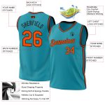 Personalized Basketball Jersey - Authentic Throwback in Teal, Orange, and Black Personalized Teal Orange-Black Authentic