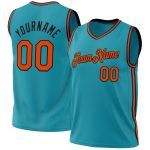 Personalized Basketball Jersey - Authentic Throwback in Teal, Orange, and Black Personalized Teal Orange-Black Authentic