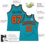 Custom Basketball Jersey with Team Name & Number - Personalized Teal Orange Black Authentic Throwback Style Personalized