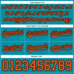 Custom Team Name and Number Basketball Shorts - Personalized Teal Orange-Black Authentic Throwback Style Personalized Teal