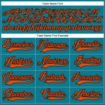 Custom Name Number Hockey Jersey - Personalized Teal Orange Black Lace Neck Team Gear Personalized Teal Orange-Black Hockey