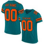 Custom Name and Number Football Jersey - Personalized Teal Orange Black Mesh Authentic Team Gear Personalized Teal Orange-Black
