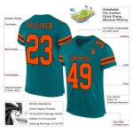 Custom Name and Number Football Jersey - Personalized Teal Orange Black Mesh Authentic Team Gear Personalized Teal Orange-Black
