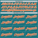 Custom Name and Number Baseball Jersey - Personalized Teal Orange-Gray Authentic Split Fashion Team Design Personalized Teal